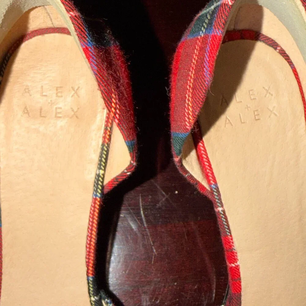 Alex + Alex Tartan Plaid Block Heels - Size 10 - Picture 4 of 5